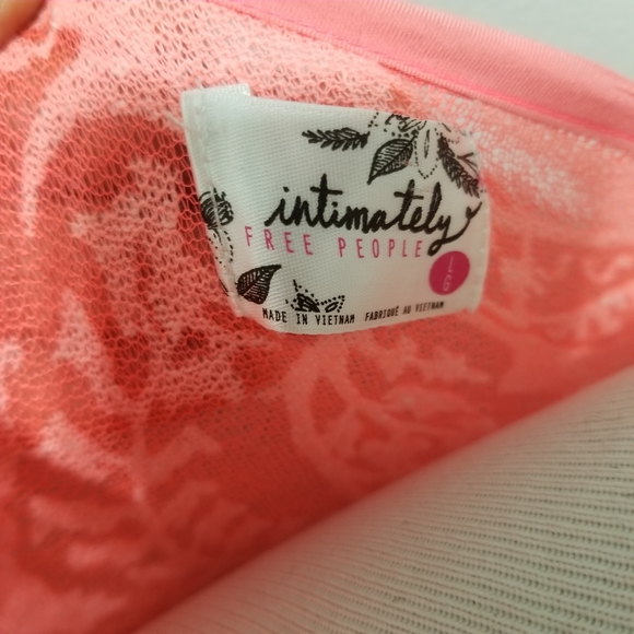 Intimately Free People Sheer Pink Lace Henley Top - Picture 8 of 8